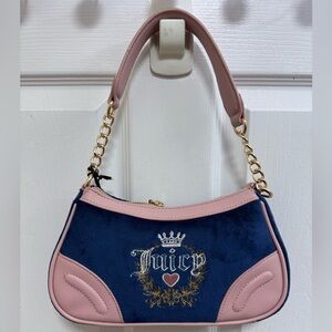 NWT Juicy Couture Heritage Shoulder Bag in Regal Blue/Dusty Blush